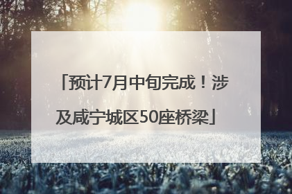 预计7月中旬完成！涉及咸宁城区50座桥梁