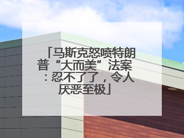 马斯克怒喷特朗普“大而美”法案：忍不了了，令人厌恶至极