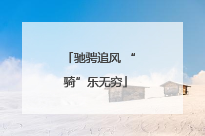驰骋追风 “骑”乐无穷