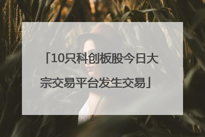10只科创板股今日大宗交易平台发生交易
