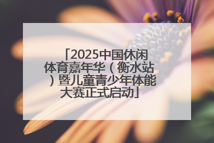 2025中国休闲体育嘉年华（衡水站）暨儿童青少年体能大赛正式启动