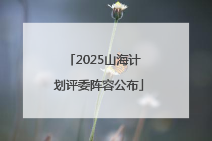 2025山海计划评委阵容公布