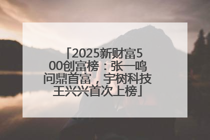 2025新财富500创富榜：张一鸣问鼎首富，宇树科技王兴兴首次上榜