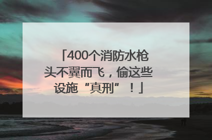 400个消防水枪头不翼而飞，偷这些设施“真刑”！
