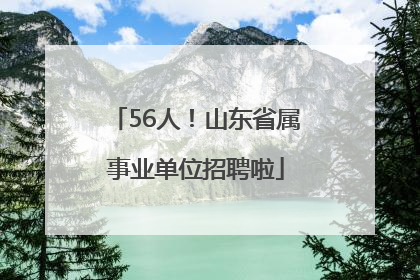 56人！山东省属事业单位招聘啦