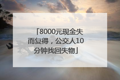 8000元现金失而复得，公交人10分钟找回失物