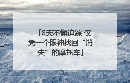 8天不懈追踪 仅凭一个眼神找回“消失”的摩托车
