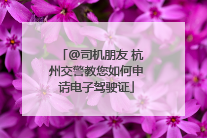 @司机朋友 杭州交警教您如何申请电子驾驶证