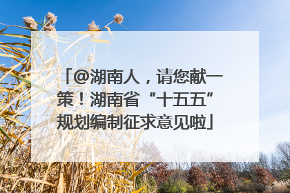 @湖南人，请您献一策！湖南省“十五五”规划编制征求意见啦